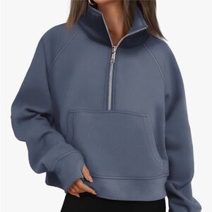 Automet gray blue quarter zip sweatshirt